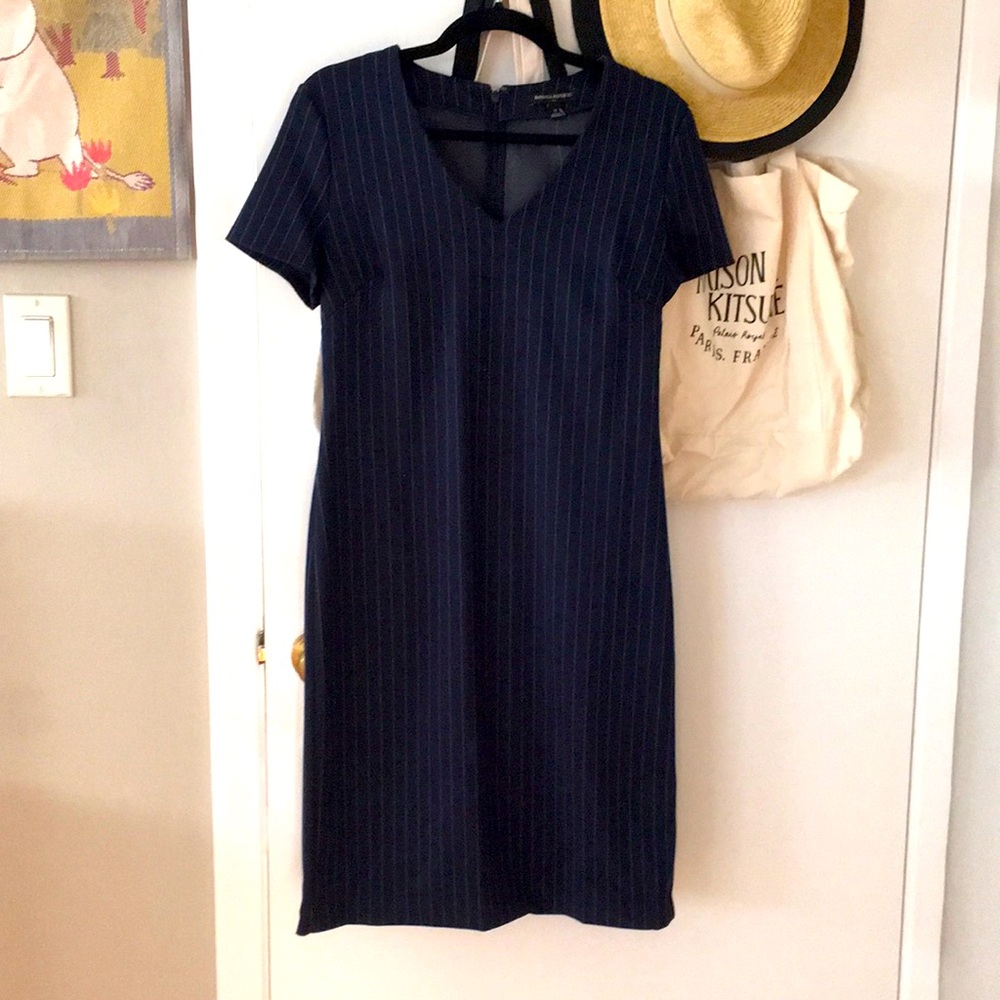 Pinstripe sheath dress